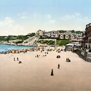 FRANCE: CASINO, c1895. The beach and casino resort in Dinard, France. Photochrome, c1895