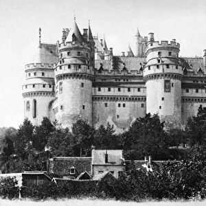 FRANCE: CHATEAU. View of the north side of the Chateau de Pierrefonds, in the Picardy region of France. Photograph, early 20th century