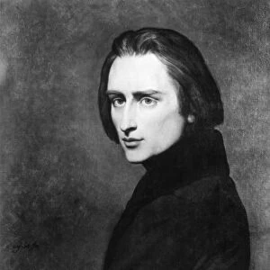 FRANZ LISZT (1811-1886). Hungarian pianist and composer. Oil on canvas by Ary Scheffer