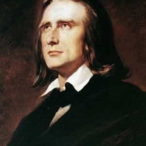 FRANZ LISZT (1811-1886). Hungarian pianist and composer. Painting by Wilhelm von Kaulbach