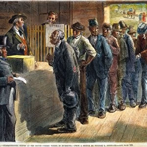 Freedmen voting in Richmond, Virginia, in 1871: wood engraving from a contemporary American newspaper