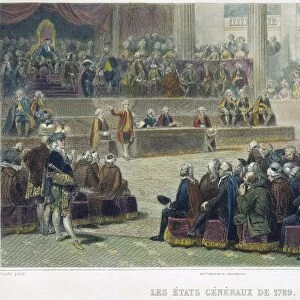 FRENCH REVOLUTION, 1789. The Estates-General meeting at Versailles in May 1789. Line engraving, French, early 19th century