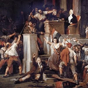FRENCH REVOLUTION, 1795. In the hall of the National Convention, Boissy d Anglas