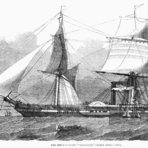FRIGATE: MISSISSIPPI, 1853. The steam frigate Mississippi of the United States Navy