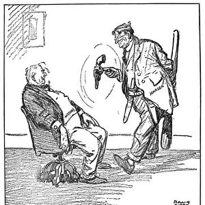 Gainst the League, Ain t You Warren? Cartoon by Rollin Kirby from the New York World, 26 July 1920, in which presidential candidate Warren G. Hardings repudiation of the League of Nations is shown as a surrender to Senator Hiram Johnson
