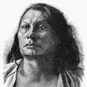 GALL (c1840-c1894). Native American Sioux chief. Line engraving, 1890, after a photograph