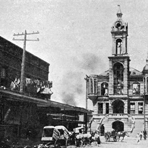 GALVESTON HURRICANE. City Hall after the hurricane of September 8, 1900