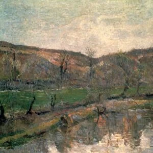 GAUGUIN: BRITTANY, 1888. Paul Gauguin: Brittany Landscape. Canvas, 1888