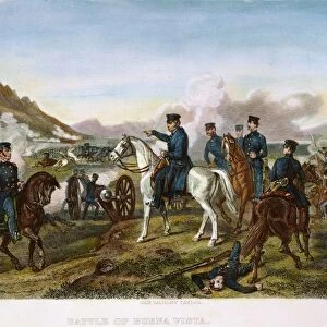 General Zachary Taylor at the Battle of Buena Vista, Mexico, 22-23 February 1847: engraving, 19th century