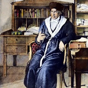 GEORG WILHELM HEGEL (1770-1831). German philosopher. Hegel in his study. Lithograph
