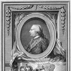 GEORGE III (1738-1820). King of Great Britain, 1760-1820. Line engraving, English, 18th century