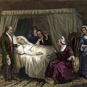 GEORGE WASHINGTON (1732-1799). First President of the United States. Washingtons Death Bed