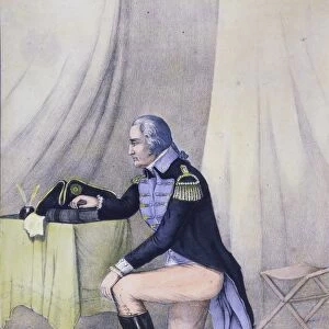 George Washington at prayer at Valley Forge: lithograph by Charles Currier