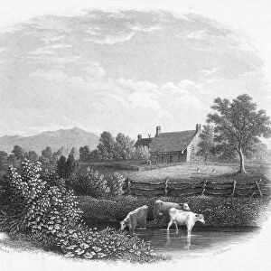 George Washingtons headquarters at Tappan, New York, where Major Andre was tried in 1780. Steel engraving, 19th century
