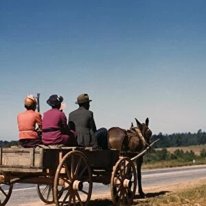 GEORGIA: TRAVEL, 1941. Three African Americans traveling to town in a horse drawn