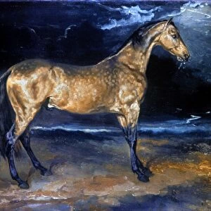 GERICAULT: HORSE. A Horse Frightened by Lightening. Oil on canvas by J. L. Gericault (1791-1824)