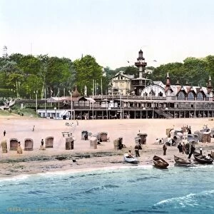GERMANY: CASINO, c1895. Casino along the Baltic Sea in the resort town of Heringsdorf in Mecklenburg-Western Pomerania, Germany. Photochrome, c1895
