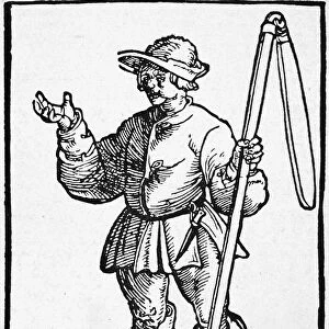 GERMANY: PEASANT WAR, 1525. A rebellious peasant. Broadside woodcut, 1525