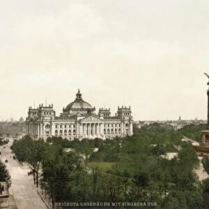 GERMANY: REICHSTAG, c1900. The Reichstag House and Victory Column in Berlin, Germany