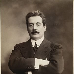 GIACOMO PUCCINI (1858-1924). Italian operatic composer. Photographed in 1908