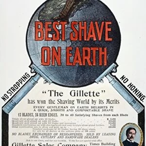 GILLETTE RAZOR AD, 1906. American newspaper advertisement, 1906, for the Gillette Safety Razor
