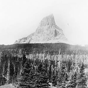 GLACIER NATIONAL PARK. View of Chief Mountain from the north fork of the Kennedy