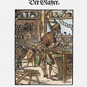 GLAZIER, 1568. Woodcut, 1568, by Jost Amman