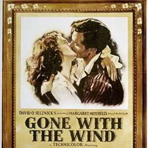GONE WITH THE WIND, 1939. American poster, 1939, featuring Vivien Leigh and Clark Gable, for the film Gone with the Wind after the novel by Margaret Mitchell