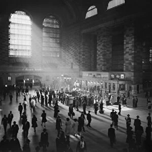 GRAND CENTRAL, 1941. Commuters in Grand Central Terminal in New York City