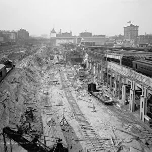 GRAND CENTRAL STATION. Excavations at the construction site of Grand Central Station