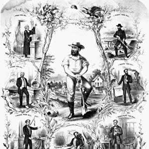 GRANGE MOVEMENT, 1869. Lithograph poster, 1869