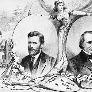GRANT: ELECTION OF 1872. Campaign poster for Republican presidential nominee and incumbent Ulysses S. Grant, with his running mate Henry Wilson