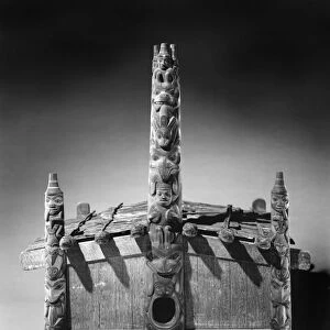 HAIDA HOUSE, 1900. Wooden model of the house of Haida chief Albert Edward Edenshaw