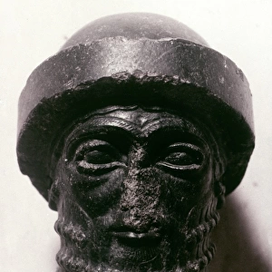 HAMMURABI (d. 1750 B. C. ). King of Babylon. Diorite stone head, c1792-1750 B. C
