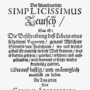 HANS von GRIMMELSHAUSEN (1622?-1676). Hans Jacob Cristoph von Grimmelshausen. German writer. Line engraving from 1684 edition of Simplicissimus