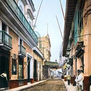 HAVANA: STREET SCENE, c1900. Calle de Habana, in Havana, Cuba, c1900