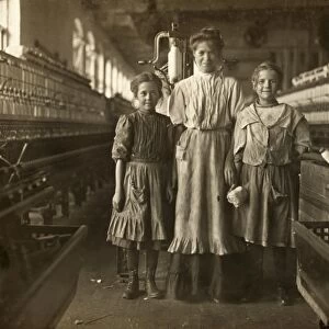 HINE: CHILD LABOR, 1908. Young textile mill workers at Rhodes Mfg. Company in Lincolnton