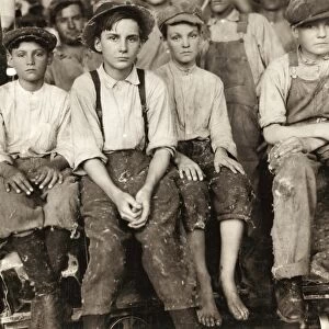 HINE: CHILD LABOR, 1913. A group of young workers at the Brazos Valley Cotton Mill, West, Texas