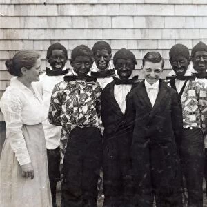 HINE: MINSTRELS, 1916. Working Boys Glee Club and Minstrel Group, Fall River, Massachusetts