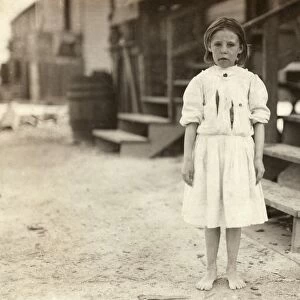 HINE: OYSTER SHUCKER, 1911. An eight year-old oyster shucker from Baltimore at