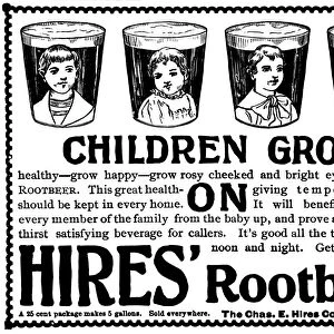 HIRES ROOT BEER AD, 1895. American magazine advertisement for Hires Root Beer, 1895