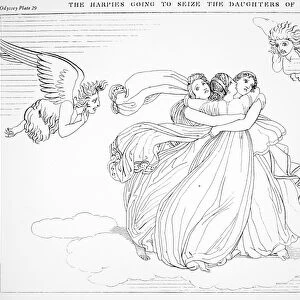 HOMER: THE ODYSSEY. The Harpies go to seize the terrified daughters of Pandarus