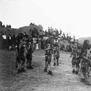 HOPI SNAKE DANCE, 1921. Hopi snake dancers, joined by antelope dancers (right)