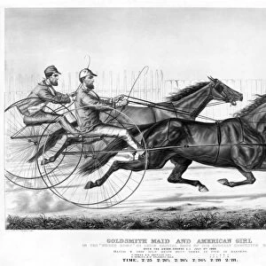 HORSE RACING, c1868. Goldsmith Maid and American Girl