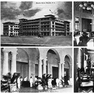 HOTEL MANILA, MANILA. Four postcards, c1920, of Hotel Manila, a luxury hotel, built