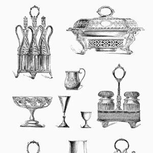 HOUSEWARES, 19th CENTURY. Various products manufactured by Rogers, Smith & Co. Late 19th century American line engravings