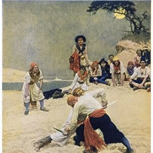 HOWARD PYLE: PIRATES. Who Shall Be Captain? Painting from Howard Pyles Book of Pirates