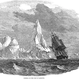 ICEBERGS. Wood engraving, English, 1849