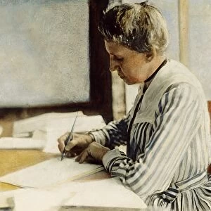 IDA TARBELL (1857-1944). American author: oil over a photograph, 1919