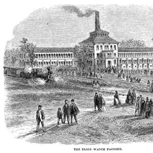 ILLINOIS: FACTORY, 1869. The Elgin National Watch Company factory in Elgin, Illinois